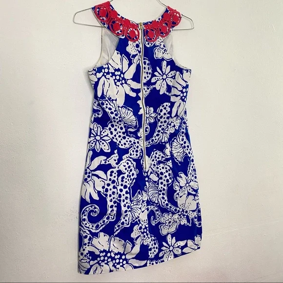 Lily Pulitzer Floral Blue and Red Sleeveless Dress - Picture 6 of 11